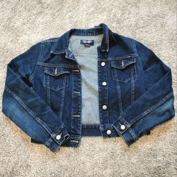 Vintage Y2K Angels Blue Jean Button Up Jacket Sz M - Picture 1 of 10